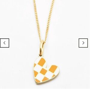 Rellery x Peyton Baxter Gold Checker Heart Necklace NWT